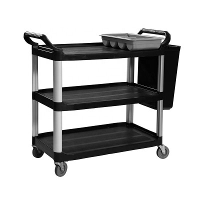 Three Tier Plastic Service Utility Trolley Cart for Restaurant